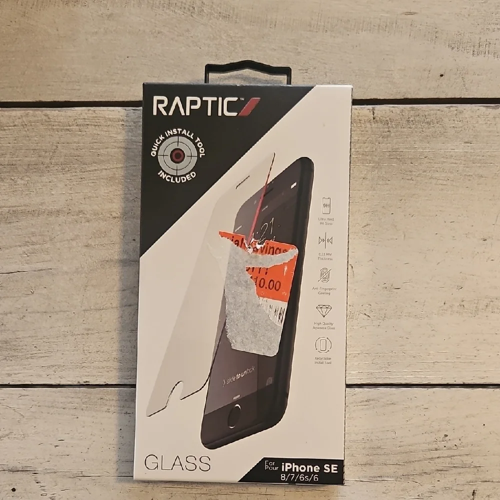 Glass Screen Protector for iPhone SE - Black
